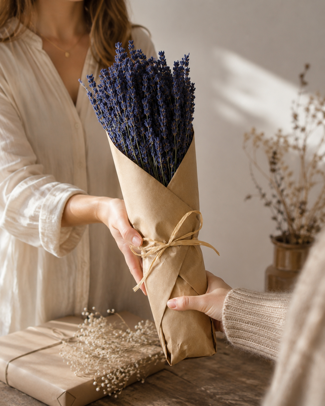 Dried Lavender Bundle – Lavender Gift for Her, Hand Wrapped California Lavender Bouquet