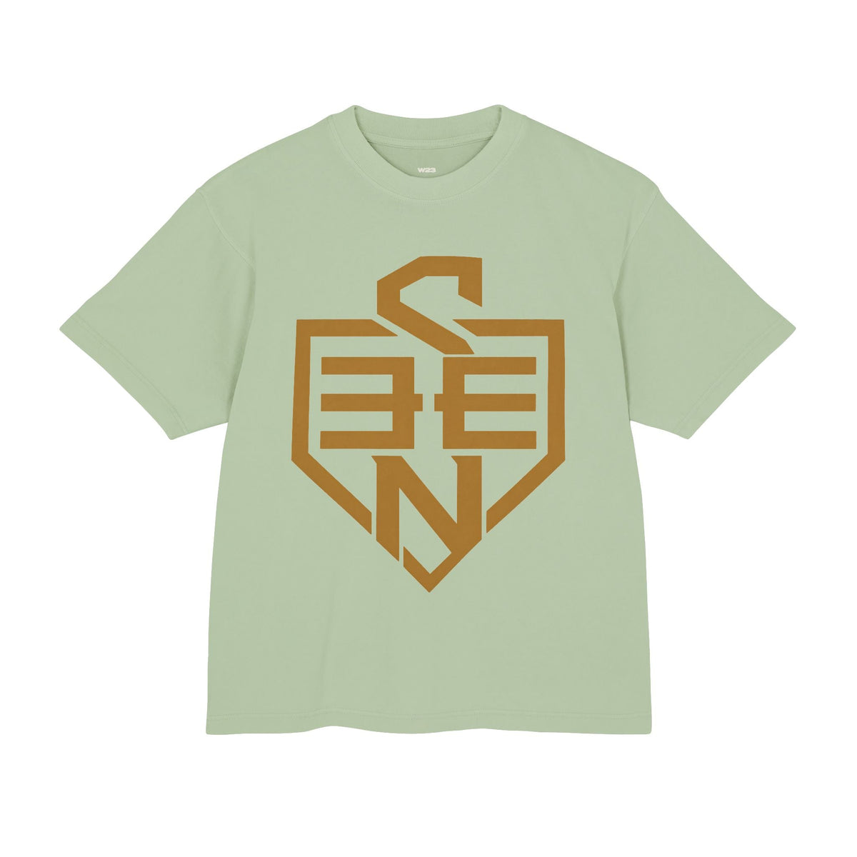 SEEN Shield Logo Tee — Gold Emblem Graphic T-Shirt