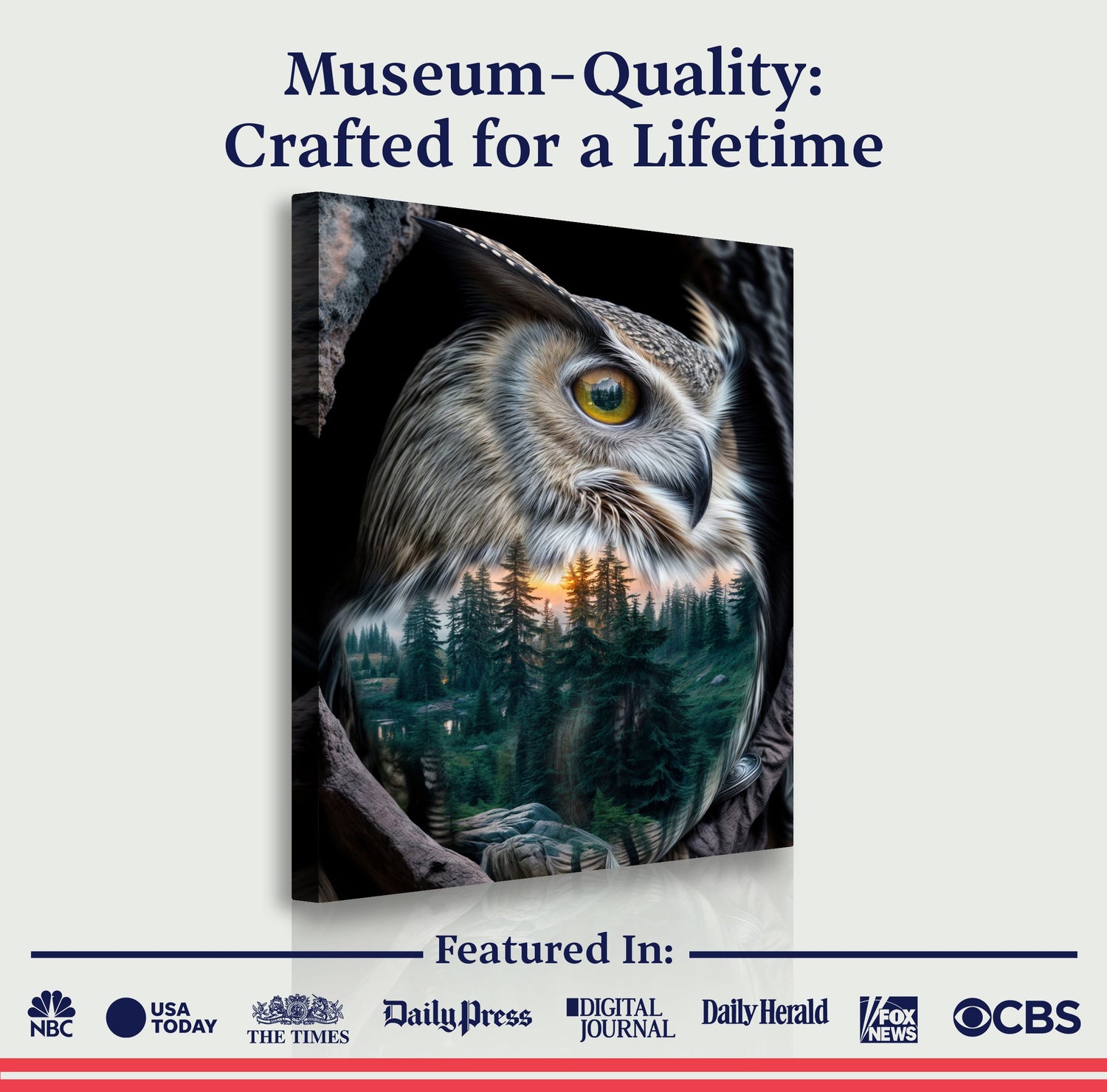 Owl Double Exposure Wall Art