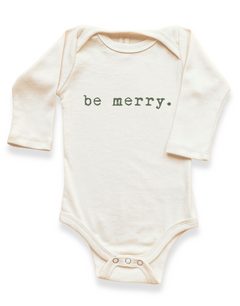 Be Merry Organic Cotton Baby Bodysuit Long Sleeve by Tenth & Pine, product image 2