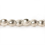 6mm Sterling Silver Plated Brass Curved Groove Rounds 8 inch 37 beads