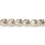 7x6mm Sterling Silver Plated Brass Wavy Ovals 8 inch 34 beads