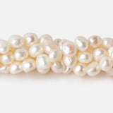 6x5-8x7mm Off White Baroque Freshwater Pearl 16 inch 64 pcs