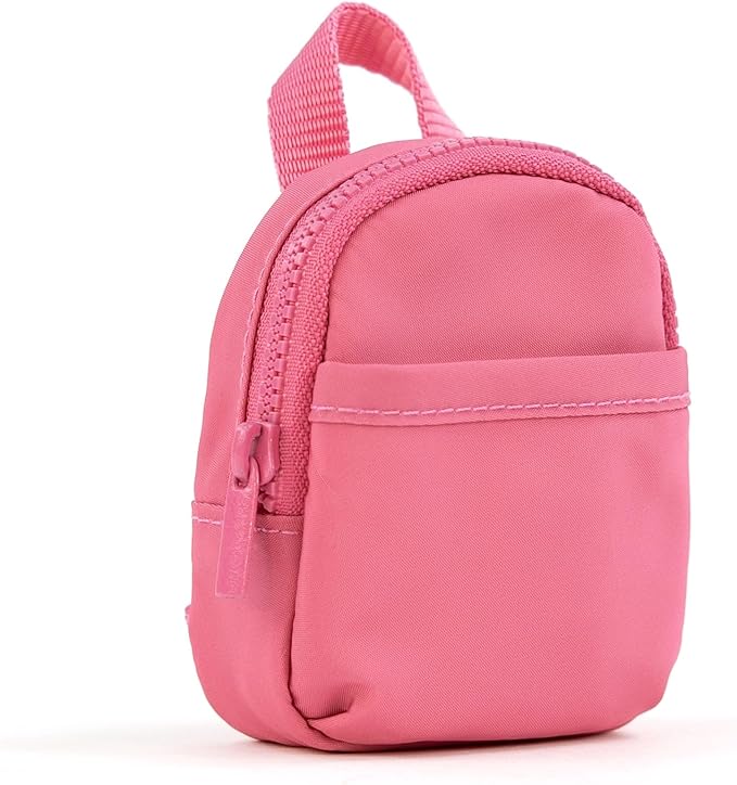 packlab Micro Nano Backpack Keychain - Black Mini Backpack Coin Purse for Cards, Lip Balm & Essentials