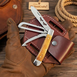 Amber Bronco Trail Trapper Folder Knife 7" Handmade High Carbon with Amber wood handle by JW SteelCrafts