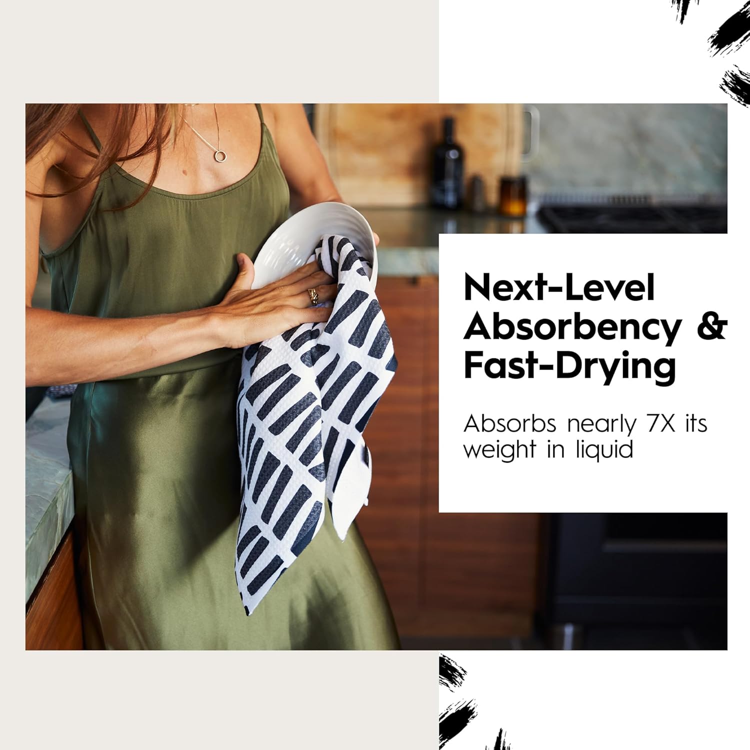 Midnight Flannel Geometry Tea Towel