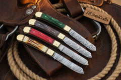 Ranchfold Pocket Folding Knife Set 7.5" Handmade Set of 4 by JW SteelCrafts, product image 6