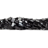 7mm Snowflake Obsidian Plain Square Beads, 14 inch