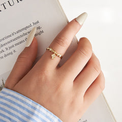 Cross Charm Accent Adjustable Ring by Starlight Jewelry, product image 3