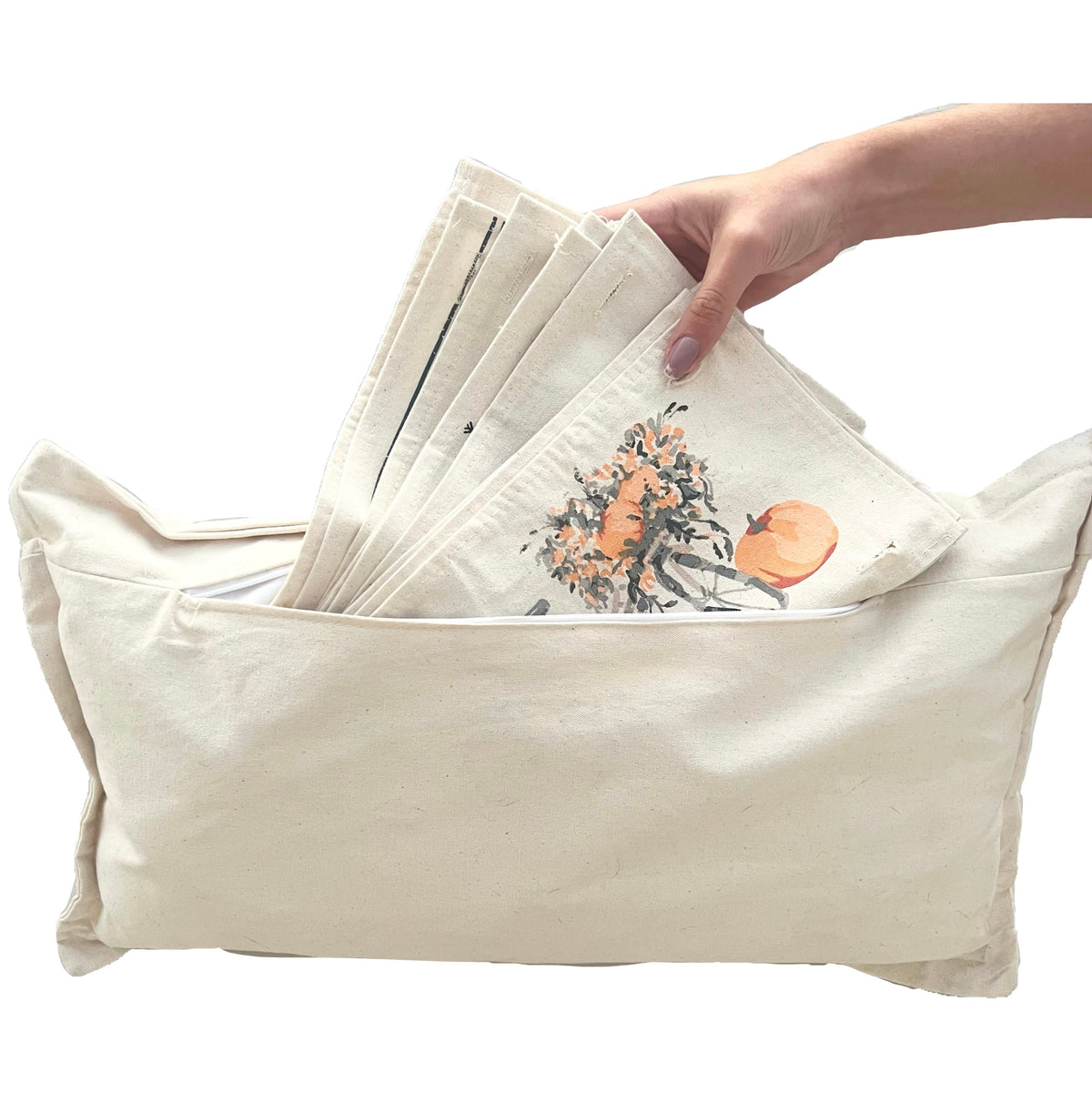 PILLOW ONLY (with fluffy insert): Natural Boho Cream: RECTANGLE BOHO PILLOW (with fluffy insert)