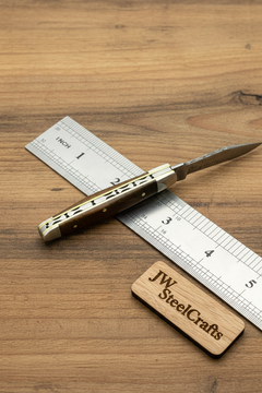 Rosewood Folding Knife 7.5" Handmade Damascus Steel Traditional Pocket Knife by JW SteelCrafts, product image 6