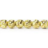 8mm Brass Circle Wave Rounds 8 inch 25 beads