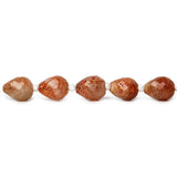 8x6mm Sunstone straight drilled faceted teardrop 8 inch 16 pieces