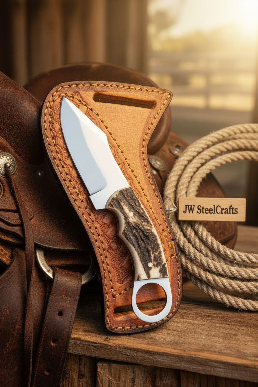 Finger Ring Stag Horn Caper Knife 8