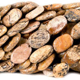 9mm Picture Jasper Plain Oval Beads, 14 inch
