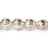 9x8mm Sterling Silver Plated Brass Circle Cut Ovals 8 inch 21 beads