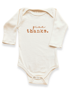 Give Thanks Organic Bodysuit Long Sleeve by Tenth & Pine