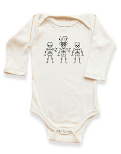 Skeletons Organic Bodysuit Long Sleeve by Tenth & Pine