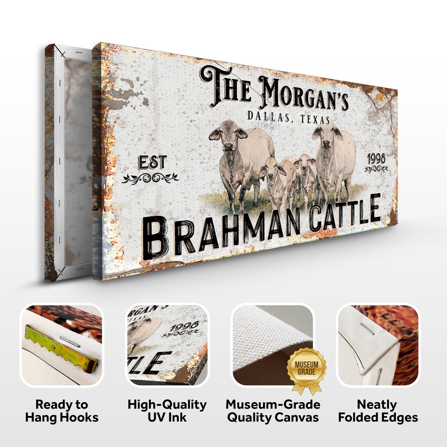 Personalized Brahman Cattle Sign II