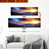 Upgrade Your 16x48 Inches 'Purple And Sunrise' (Style 1) Canvas To 20x60 Inches