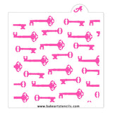 Antique Keys Pattern Stencil