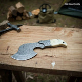 Damascus Cleaver Hatchet with Broad Forged Blade