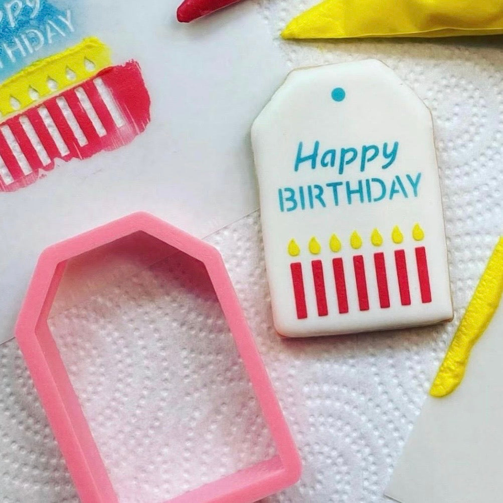 Birthday Gift Tag Stencil