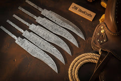 Rangehand Blade Blank Set 9" Handmade Damascus Full Tang Blank by JW SteelCrafts, product image 5
