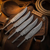 Rangehand Blade Blank Set 9" Handmade Damascus Full Tang Blank by JW SteelCrafts