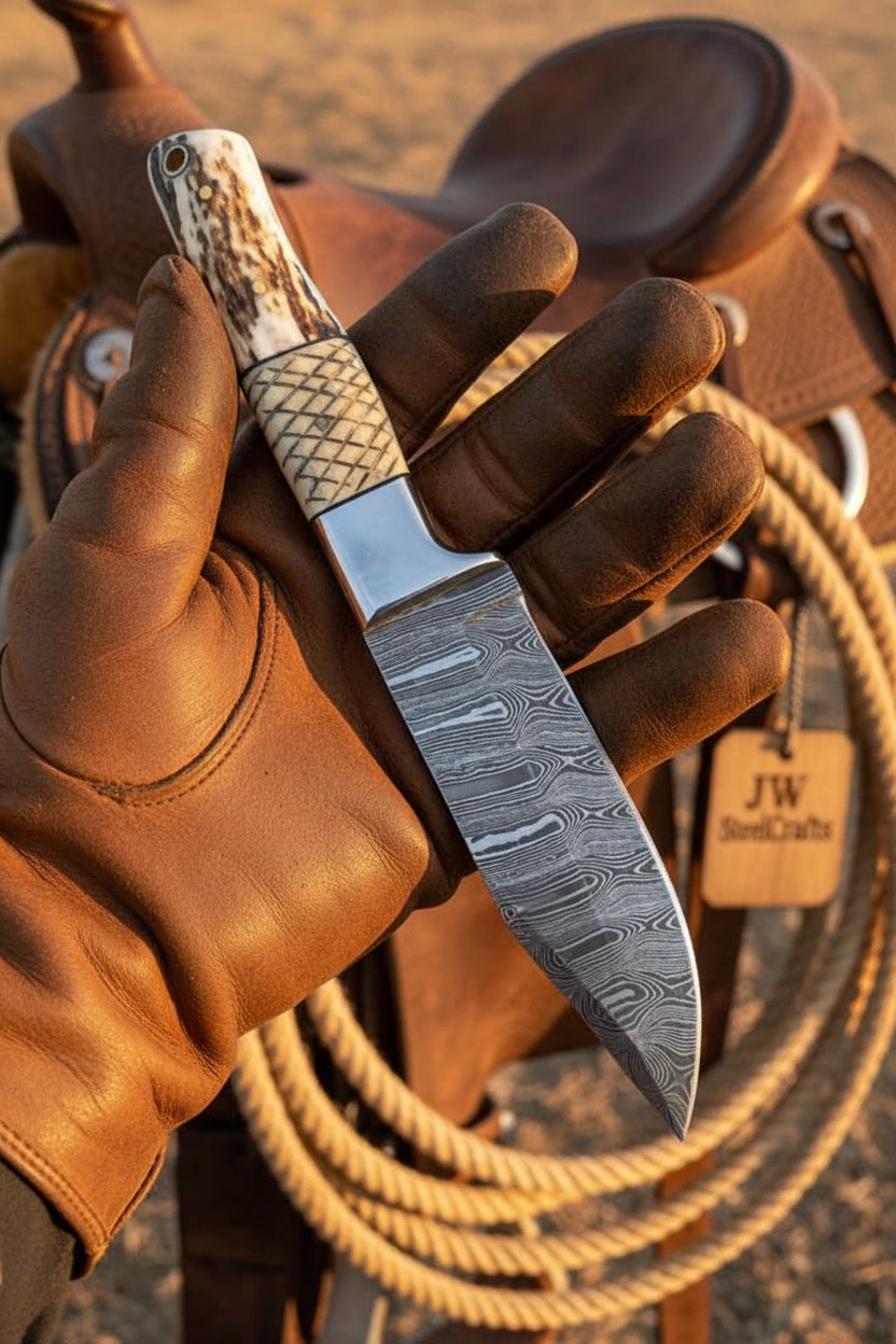 Frontier Stag Damascus Hunting Knife 9