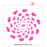 Bait Ball Fish Stencil