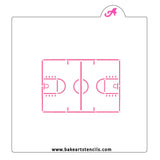 Basketball Court Stencil