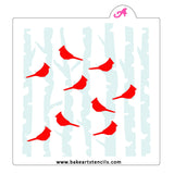 Birch Tree Birds Stencil Set