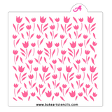 Blooming Tulips Cookie Stencil