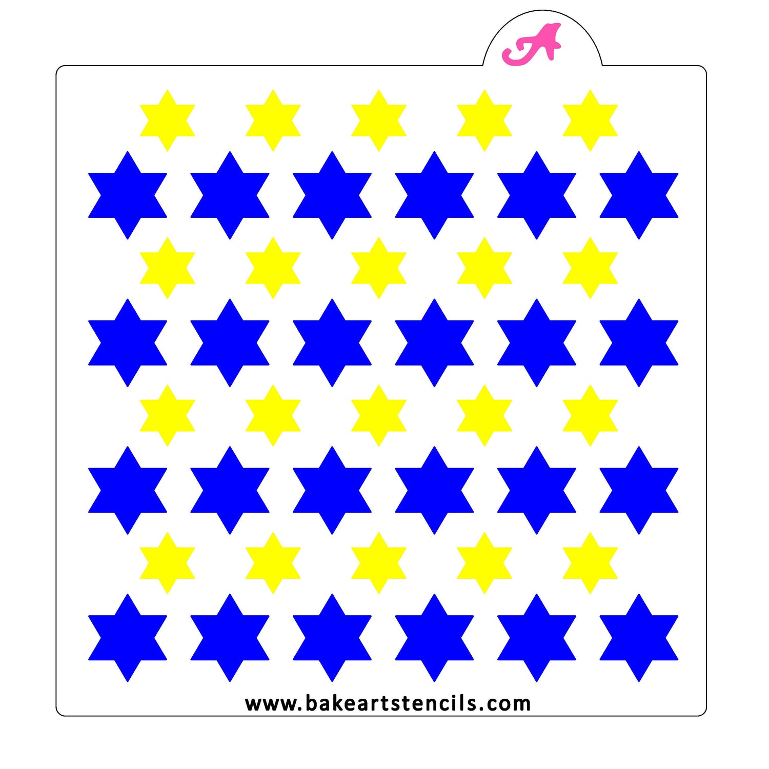 Double Stars of David Stencil