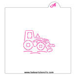 Bulldozer Truck PYO Cookie Stencil