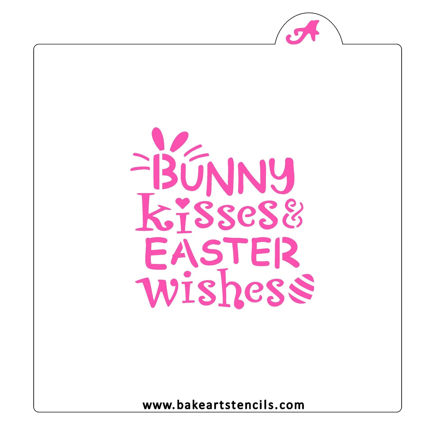 Bunny Kisses Easter Wishes Stencil