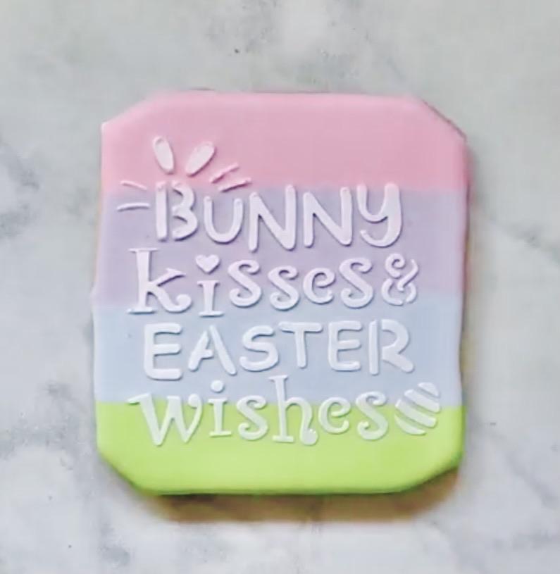 Bunny Kisses Easter Wishes Stencil