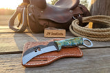 Ocean Marble Karambit Knife 6" Handmade High Carbon with Resin Handle Finger Ring by JW SteelCrafts
