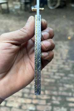Forgehammer Folder Knife 8" Handmade All-Steel Damascus Liner Lock by JW SteelCrafts, product image 6