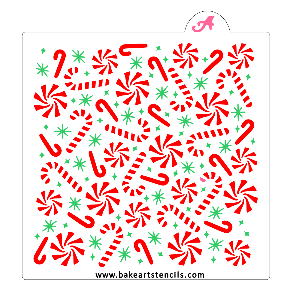 Candy Cane Forest Stencil