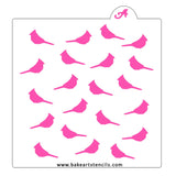 Cardinal Birds Pattern Stencil