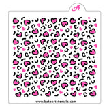 Cheetah Hearts Cookie Stencil Set