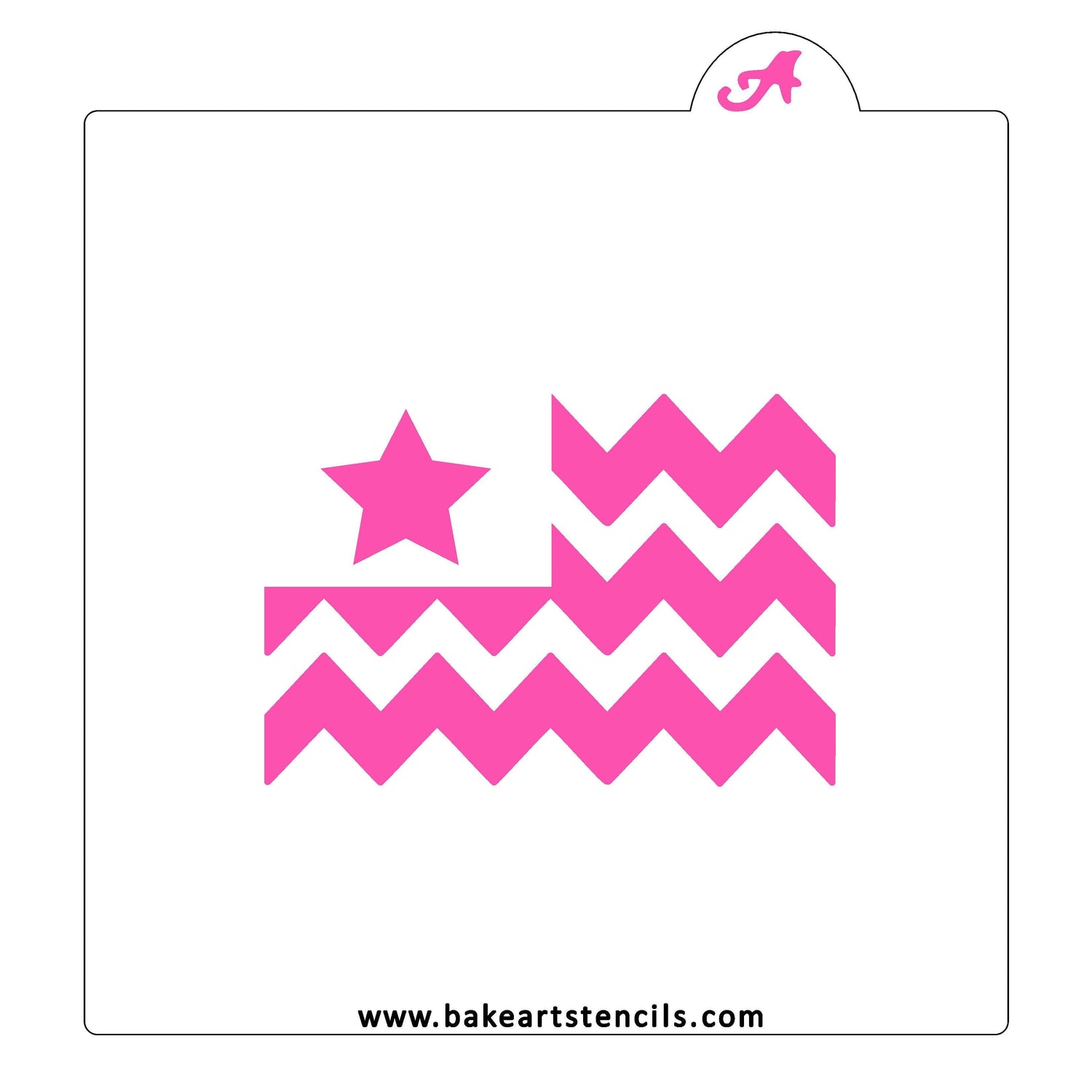 Chevron American Flag Stencil