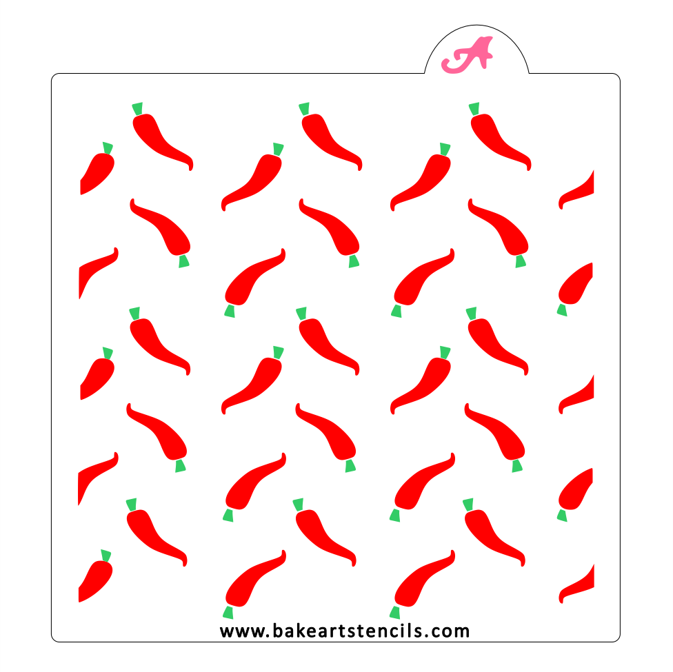 Chili Pepper Pattern Stencil