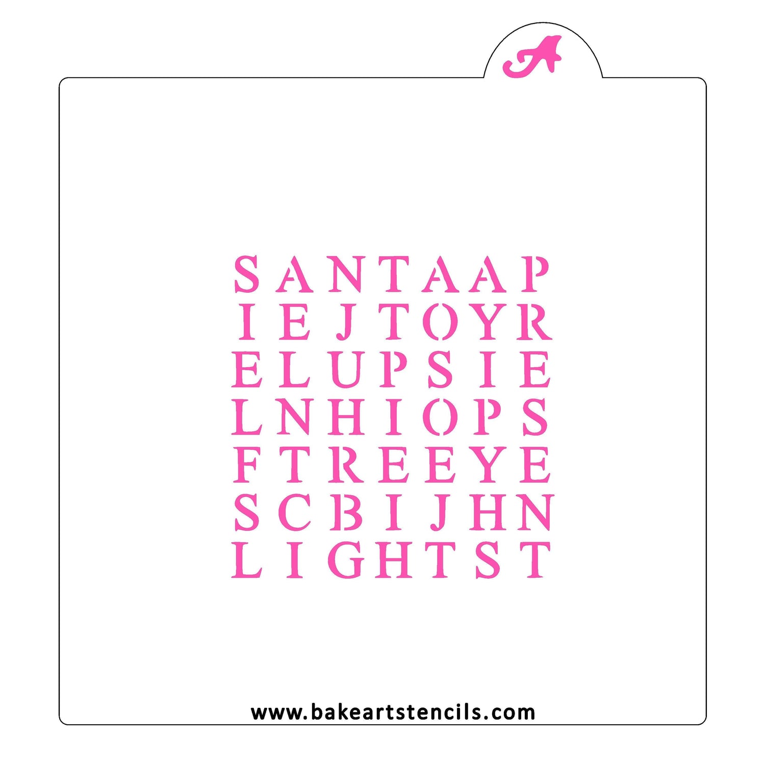 Christmas Word Search Cookie Stencil