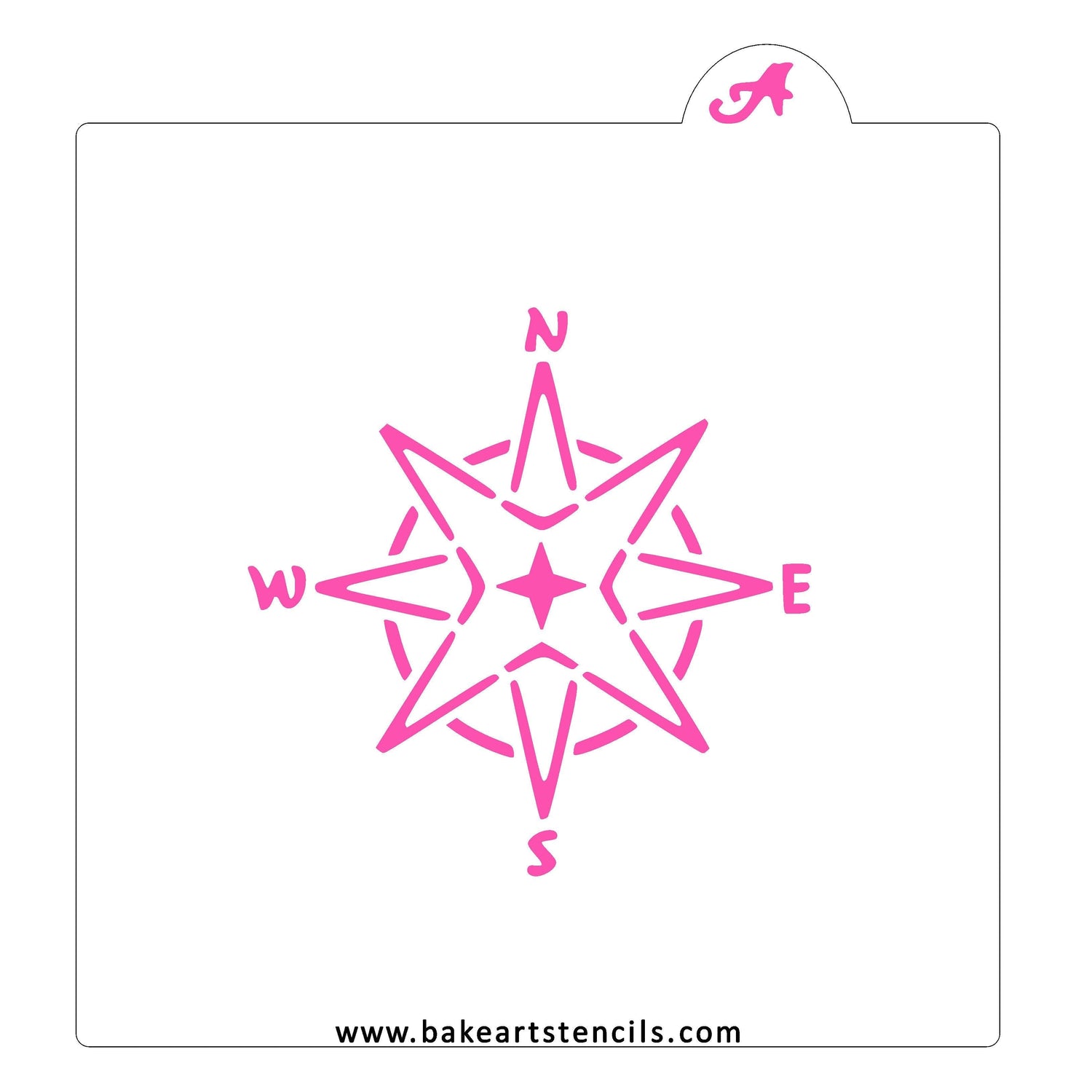 Compass Rose Cookie Stencil
