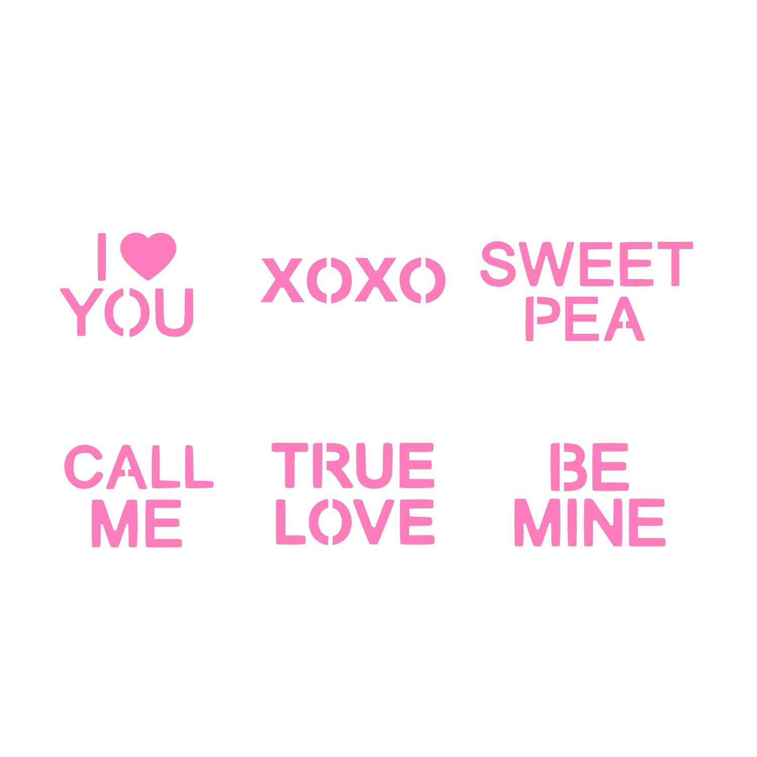 Conversation Hearts Cookie Stencil Set