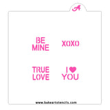 Conversation Hearts Cookie Stencil