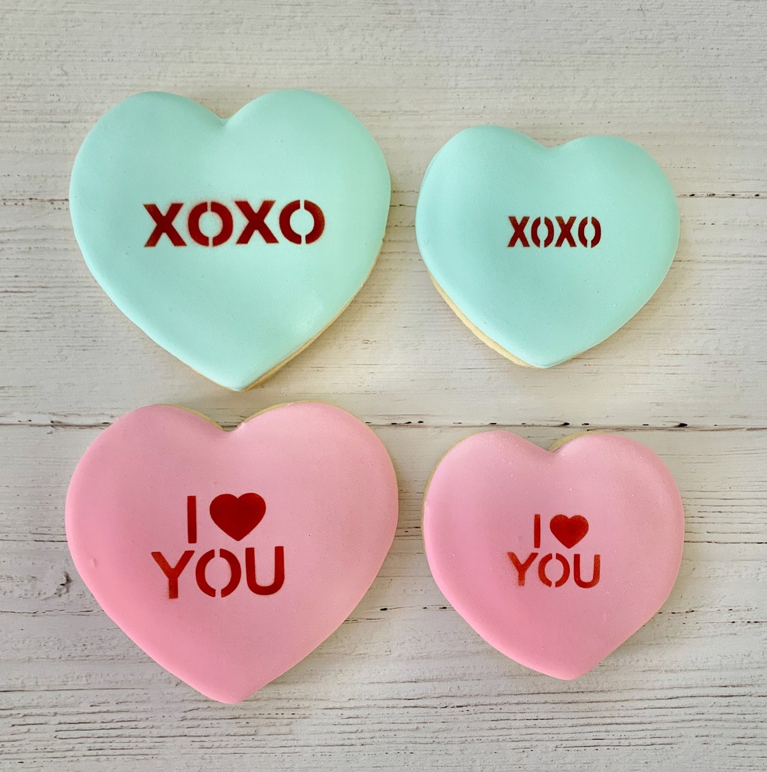 Conversation Hearts Cookie Stencil